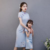 亲子装母女裙夏款四面弹复古旗袍CJS805 商品缩略图2