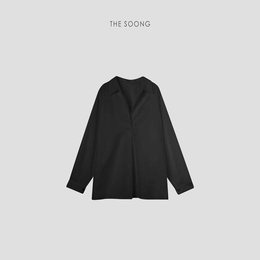 THESOONG"云雾衬衫"纯棉透气微珠光感翻领衬衫外套HWCS7153 商品图3