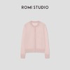 ROMI STUDIO100%可机洗绵羊毛  花纱粉色轻薄圆领开衫RWCSST2374 商品缩略图0