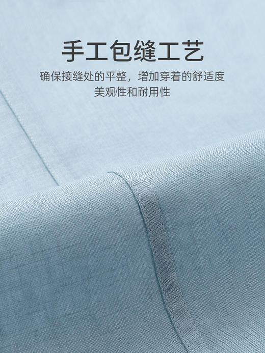 SENDI全亚麻成衣免烫易打理长袖衬衫 商品图3