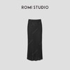 ROMI STUDIO100%莱赛尔轻薄垂感  黑色修身长款半身裙RWCSXT1689 商品缩略图0