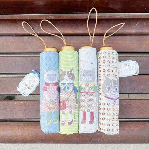 Kusuguru猫咪印花晴雨伞防晒防紫外线便携折叠伞 商品图1