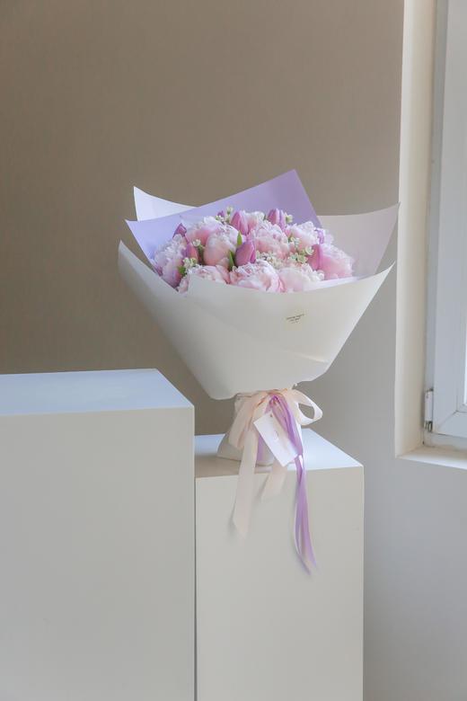 樱落芙蕖芍药郁金香花束 商品图8