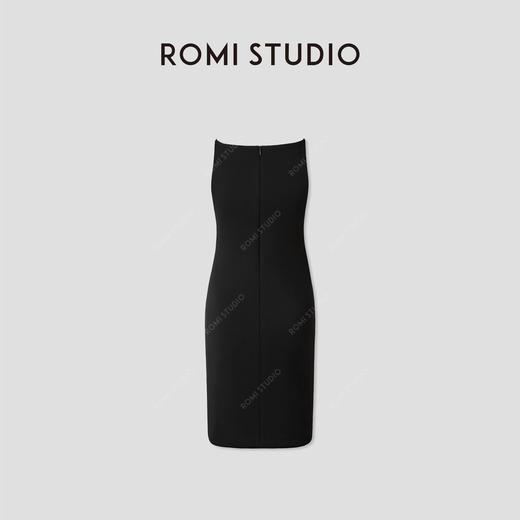 ROMI STUDIO优雅轮廓修身剪裁  一字肩弹力无袖连衣裙RWCRLG3010 商品图1