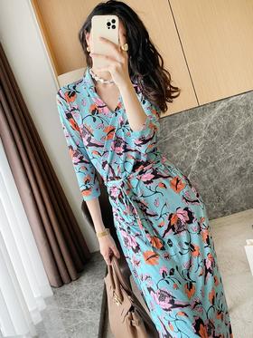 新花色DVF一片式裹身 连衣裙