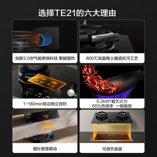方太TE21燃气灶煤气灶空气舱定时灶天然气家用双灶具 商品图0