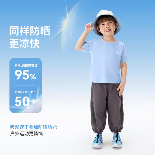 【男女同款】【5A抑菌+冰冰棉】【90-140】【MQDmini】男女童速干上衣儿童短袖t恤 商品图4