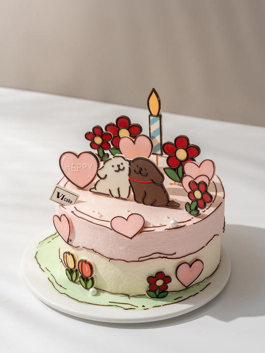 恋爱小狗漫画蛋糕 商品图2