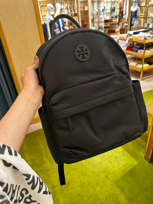 美国现货¥1199直邮！TB Tory Burch Ella 女士尼龙帆布双肩包旅行背包 黑色 商品图0