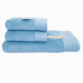 三利 爱丁堡长绒棉面巾 两条装 G8099 蓝色