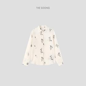 THESOONG"叶子衬衫"自然苎麻窄边工艺叶纹肌理衬衫外套HBCS6619