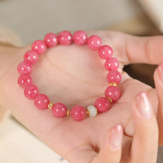 天然蔷薇辉樱花雨翡翠手串 商品图3