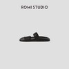 ROMI STUDIO头层牛皮革和羊皮革黑色一字夹趾平底凉鞋 RWCRP33098 商品缩略图1