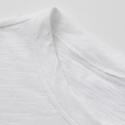 ROMI STUDIO竹节肌理自然褶皱  白色全棉圆领短袖T恤 RWCRSM3146 商品图2