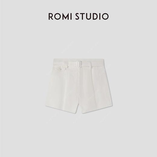 ROMI STUDIO经典老钱宽松剪裁  100%亚麻轻薄休闲短裤RWCRXG2897 商品图0