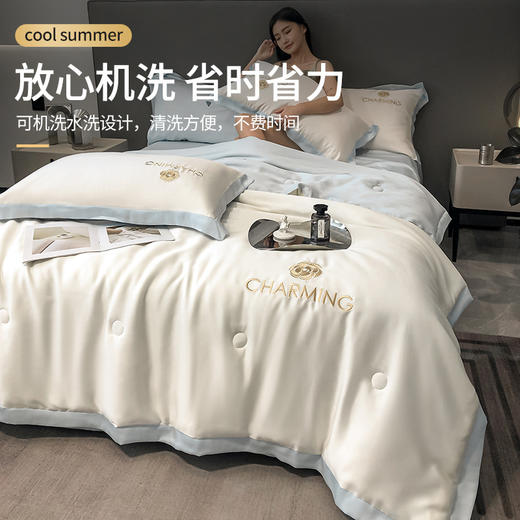 2025新款A类凉感丝夏被冰丝被子被芯可机水洗空调被夏凉被 商品图1