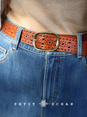 PETIT SCHAN小闪 ACC#040 Square inch heart 方寸之心 意大利进口植鞣树膏牛皮镂空皮带