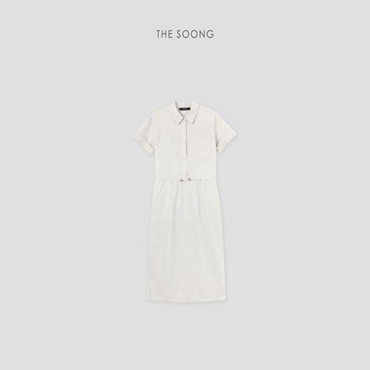 THESOONG|’衬衫裙‘纯亚麻酵洗裸感可调抽绳连衣裙HGQZ6732 商品图3