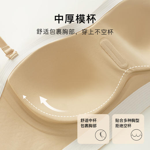 【蹦跳不掉无肩带】裸感无痕小胸聚拢内衣女收副乳无钢圈文胸罩雨落伊人 商品图7