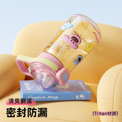 【困妈周年庆】bablov儿童吸管杯水杯夏日便携上学专用杯子塑料耐高温tritan材质 商品图4
