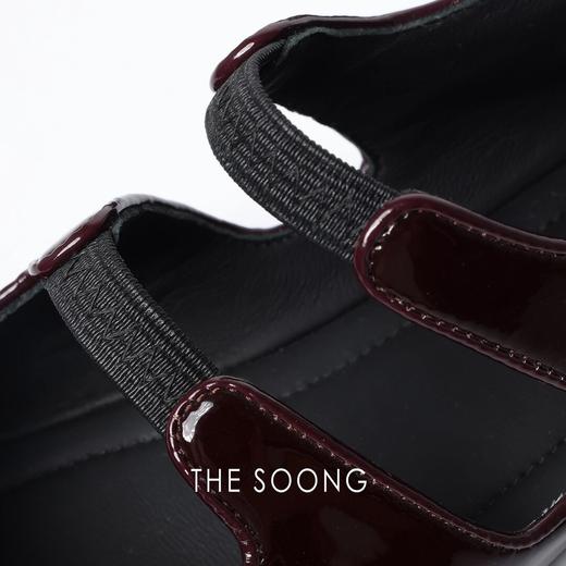 THESOONG"车厘子"复古漆皮亮面双绑带平底玛丽珍鞋HWXZ5446 商品图1