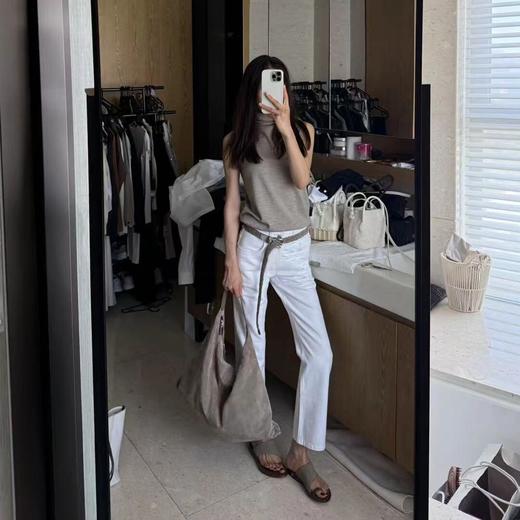 ROMI STUDIO简约自然轻薄舒适  棉麻混纺修身直筒长裤RWCSXD2754 商品图0