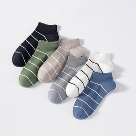 连绵·男士条纹船袜Y40（3双装）