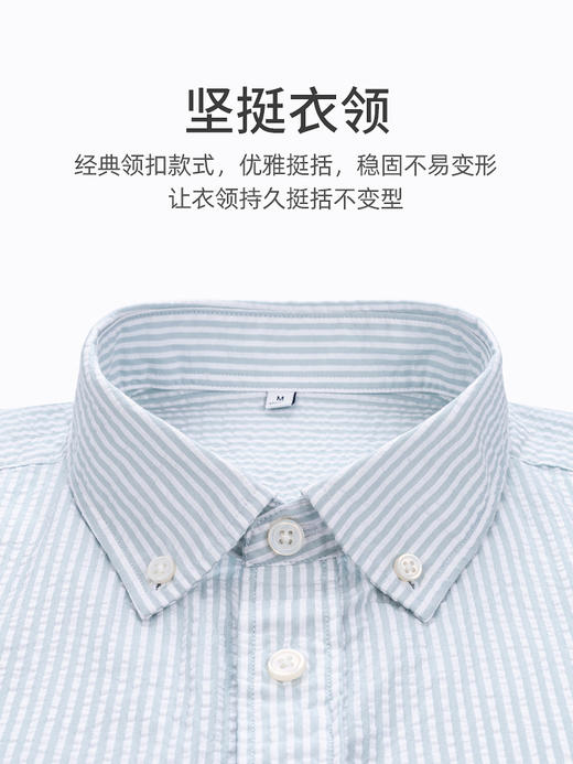 SENDI全棉泡泡纱短袖衬衫清凉透气夏季新品 商品图1