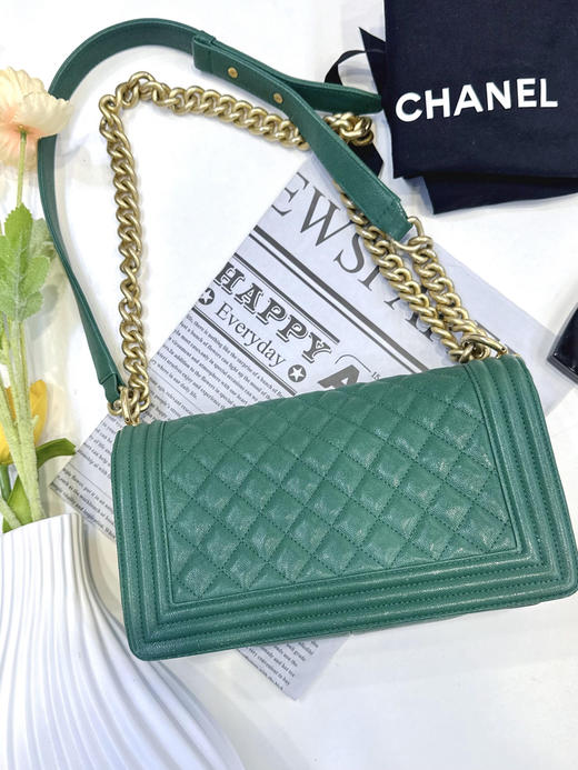 Chanel leboy 中号 绿色 荔枝牛 斜挎包 商品图1