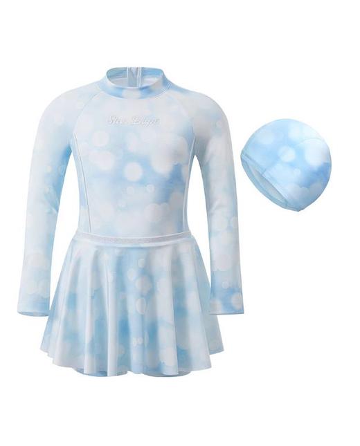 【春上新】8楼爱慕儿童Aimer Kids女孩2件装-朦胧光晕长袖短裙连体泳衣AK167H321，吊牌价660元 商品图4