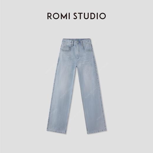 ROMI STUDIO经典老钱环保水洗  蓝色全棉直筒牛仔裤 RWCSXD1974 商品图0