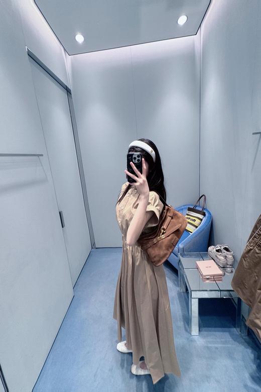 缪缪 25Ss春夏新款 知性分子学院风衬衫领连衣裙（DQJ） 商品图4