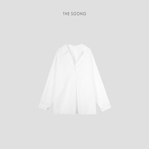 THESOONG|"棉柔巾衬衫"纯棉透气微珠光感翻领衬衫上衣HWCS7153 商品图8