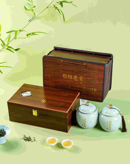 核心好Cha瓷罐【木盒.毛尖2大罐】55元1套.整箱10套.整箱包邮 商品图0