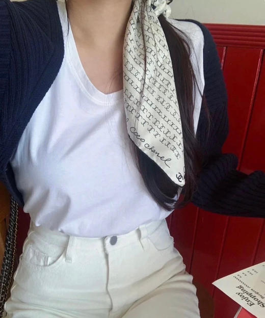 519-2 真香 真丝斜纹绸 丝巾➕束发带 二合一组合 多功能 商品图8