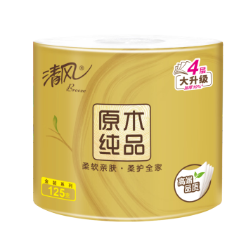 清风原木金装4层125克/卷*10卷筒卫生纸单提B20ASJ2 /家庭清洁/纸品 /清洁纸品 /卷纸