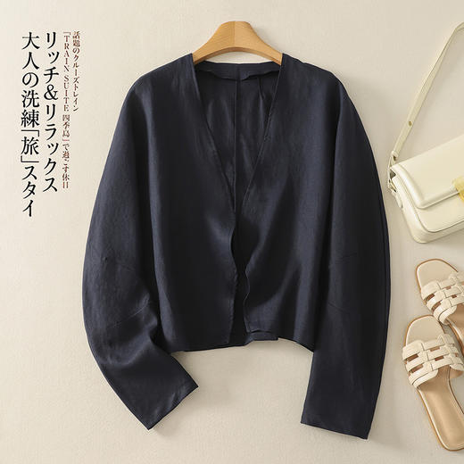 白色衬衫外套女2025夏季新款文艺长袖开衫上衣设计薄款宽松防晒衫 商品图1