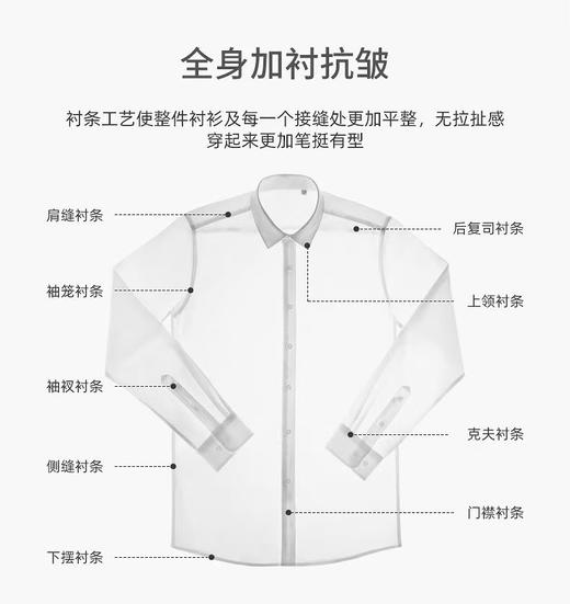 SENDI100支纱全棉成衣免烫女白色长短袖衬衫 商品图4