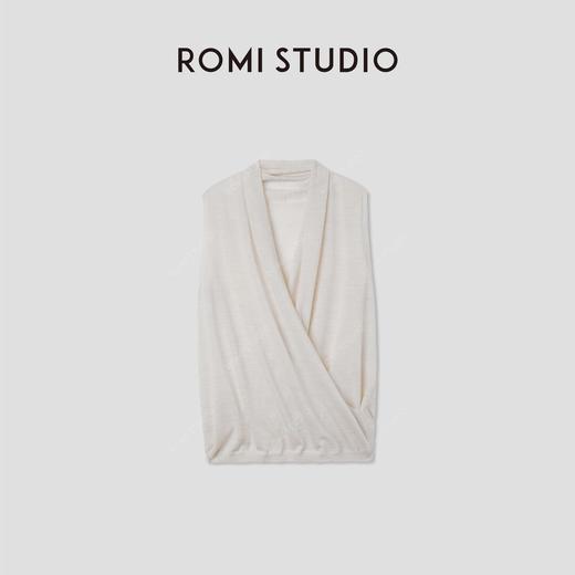 ROMI STUDIO德国扬子纱100%美丽诺绵羊毛荡领轻薄背心RWCSSG1519 商品图2