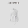 ROMI STUDIO“Clean fit”白色不规则收腰长袖衬衣连衣裙RWCSSD2537 商品缩略图0