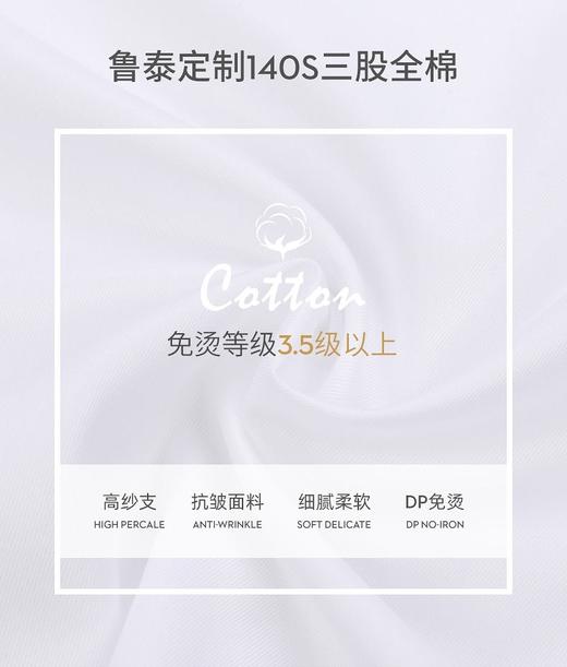 SENDI140支纱全棉成衣免烫男白色长短袖衬衫 商品图3