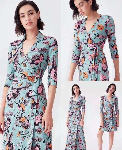 新花色DVF一片式裹身 连衣裙 商品图3