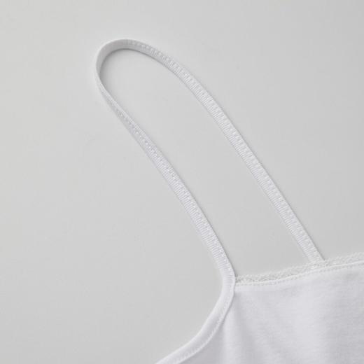 ROMI STUDIO“Clean fit”白色全棉一字领花边吊带背心 RWCSST2626 商品图2