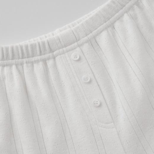 ROMI STUDIO可爱居家系列 白色全棉坑条肌理直筒长裤RWCSXT1997 商品图2