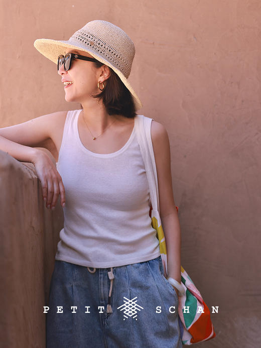 PETIT SCHAN小闪 CLO#790 Little Sunshine 小阳光 苎麻棉圆领针织背心 商品图0