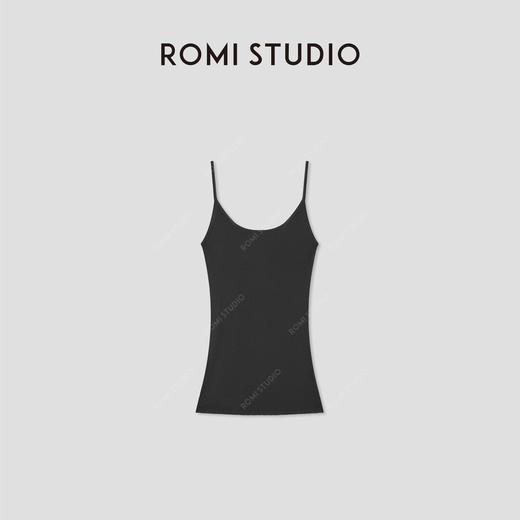 ROMI STUDIO 100%莱赛尔轻薄垂感  黑色极简修身吊带RWCSST1688 商品图4