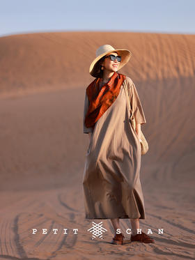 PETIT SCHAN小闪 CLO#819 vast 无垠 汉麻棉圆领百搭基础连衣裙