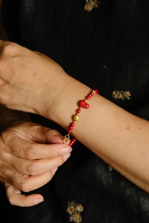 米马饰品 高“粽”天然高含量朱砂端午手工设计手链 卡4珠 商品图2