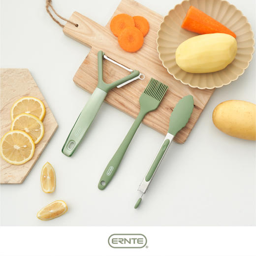 德国ERNTE昂特厨房三件套 削皮器+硅胶食物夹+硅胶油刷 商品图1
