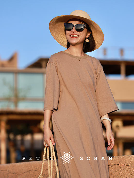 PETIT SCHAN小闪 CLO#819 vast 无垠 汉麻棉圆领百搭基础连衣裙 商品图2
